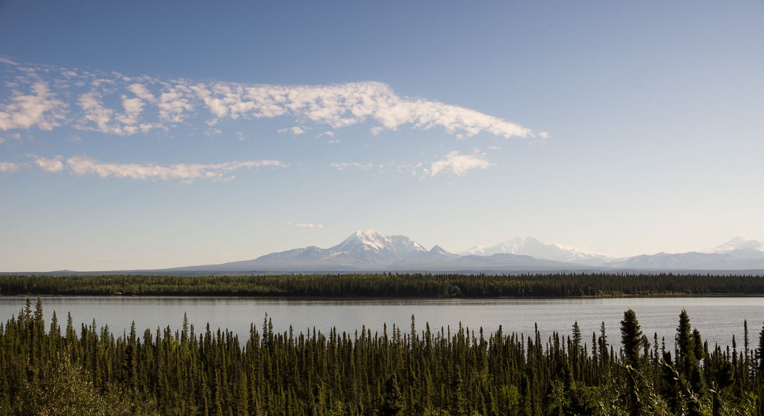 Wrangell-St. Elias National Park from Willow Lake, Alaska, USA