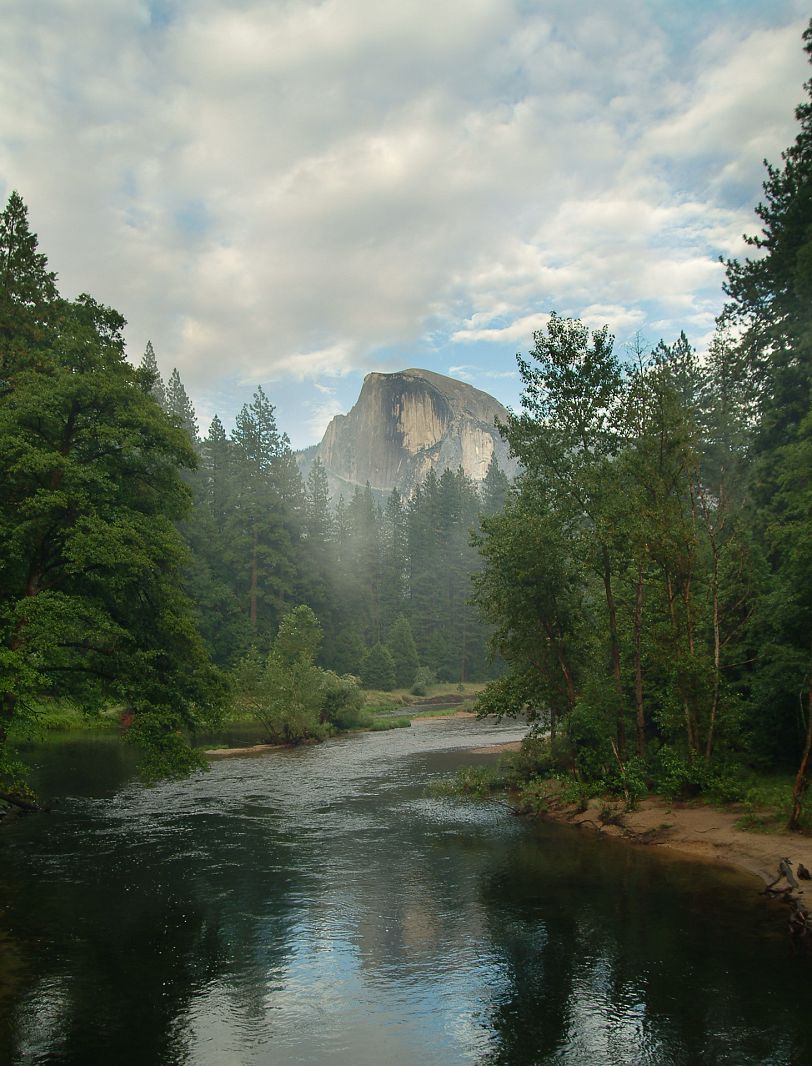 Half Dome and Merced River from Sentinel Bridge, Yosemite NP, California, USA